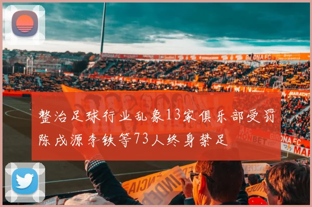 整治足球行业乱象13家俱乐部受罚陈戌源李铁等73人终身禁足